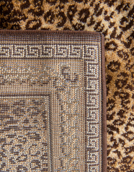 Brown 12' x 12' Wildlife Square Area Rug Animal Print Safari Jungle Inspired Carpet for Unique Modern Interior Design for Sale at Rug Engine