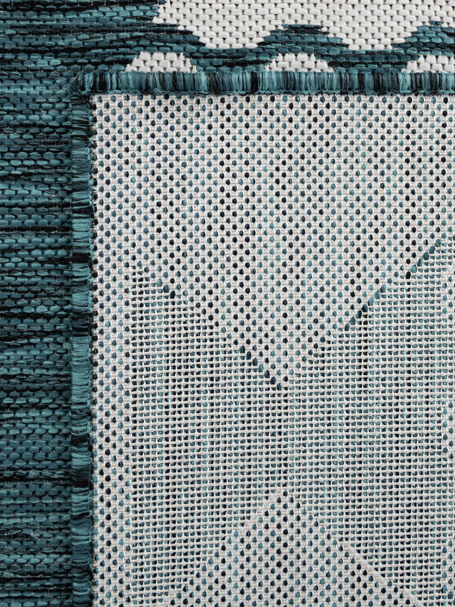 Turquoise 4' 1 x 6' 1 Outdoor Coastal Rectangle Area Rug Weather Resistant for Patio, Deck, Terrace, Balcony, Porch 100% Polypropylene Coastal Decor Carpet for Sale at Rug Engine
