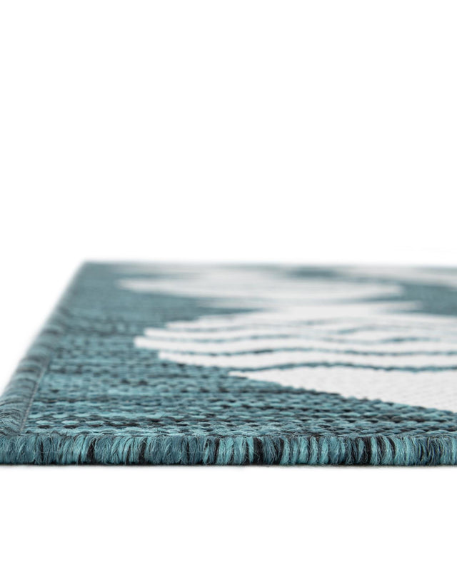 Turquoise 2' x 6' 1 Outdoor Coastal Runner Rug