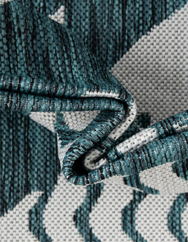 Turquoise 2' x 6' 1 Outdoor Coastal Runner Rug