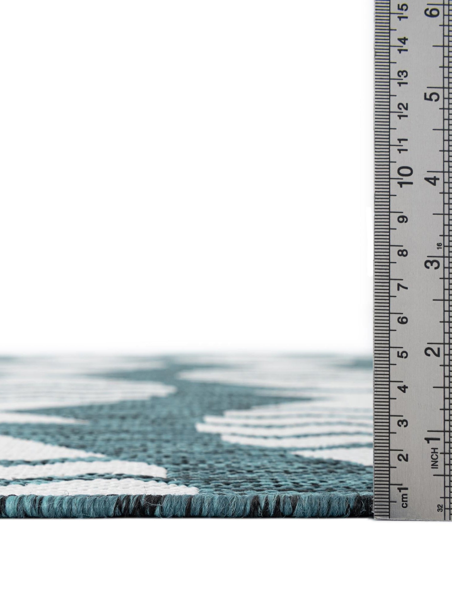Turquoise 10' x 10' Outdoor Coastal Square Area Rug Weather Resistant for Patio, Deck, Terrace, Balcony, Porch 100% Polypropylene Coastal Decor Carpet for Sale at Rug Engine