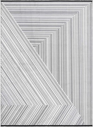 Black and White 9' x 12' Milano Rectangle Area Rug 100% Polyester with Cotton Backing Modern Contemporary Carpet for Home Decor Interior Design for Sale at Rug Engine