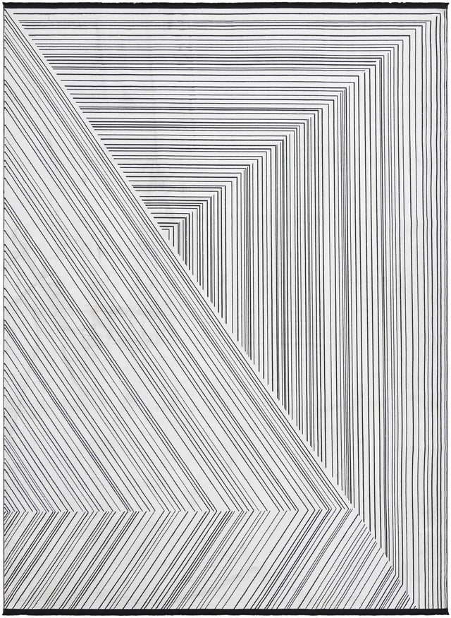Black and White 9' x 12' Milano Rectangle Area Rug 100% Polyester with Cotton Backing Modern Contemporary Carpet for Home Decor Interior Design for Sale at Rug Engine