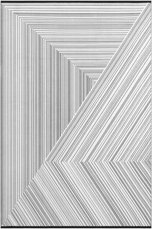 Black and White 10' x 14' 1 Milano Rectangle Area Rug 100% Polyester with Cotton Backing Modern Contemporary Carpet for Home Decor Interior Design for Sale at Rug Engine