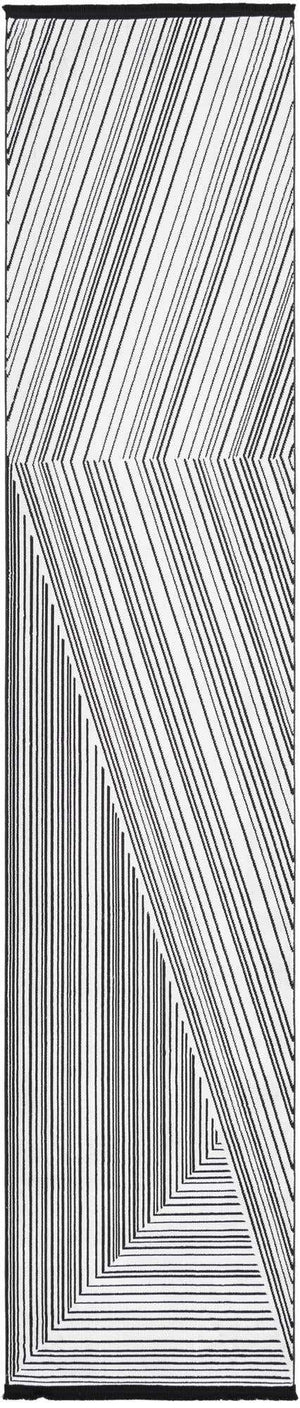 Black and White 2' 7 x 12' Milano Runner Area Rug 100% Polyester with Cotton Backing Modern Contemporary Carpet for Home Decor Interior Design for Sale at Rug Engine