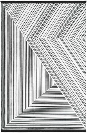 Black and White 4' 1 x 6' 1 Milano Rectangle Area Rug 100% Polyester with Cotton Backing Modern Contemporary Carpet for Home Decor Interior Design for Sale at Rug Engine