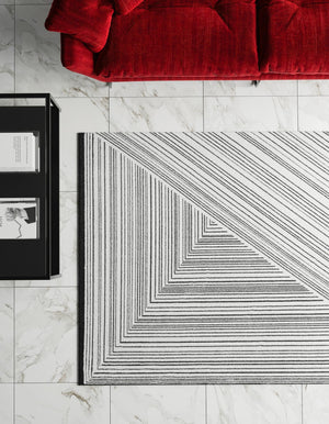 Black and White 10' x 14' 1 Milano Rectangle Area Rug 100% Polyester with Cotton Backing Modern Contemporary Carpet for Home Decor Interior Design for Sale at Rug Engine