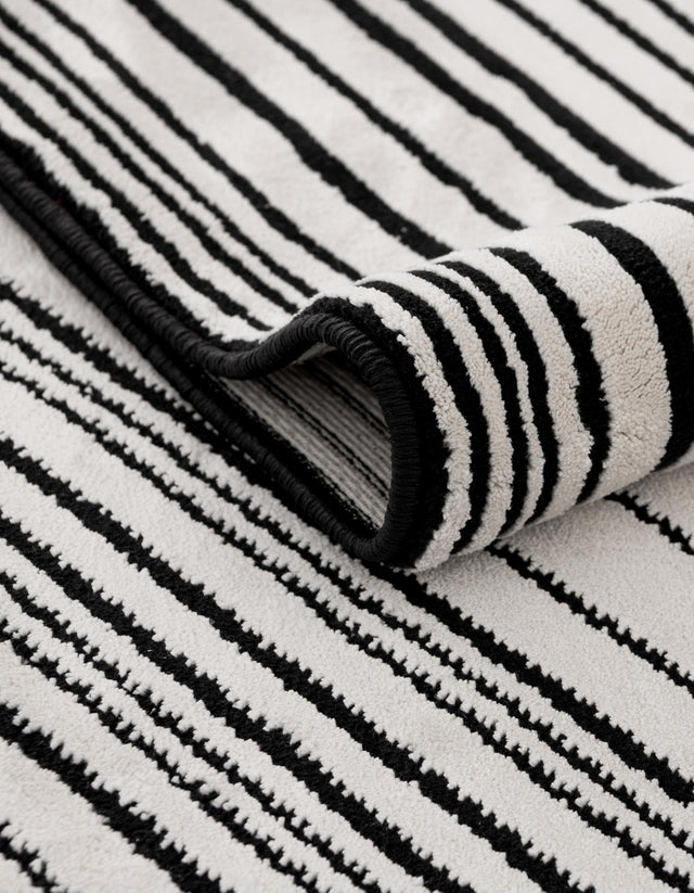 Black and White 10' x 14' 1 Milano Rectangle Area Rug 100% Polyester with Cotton Backing Modern Contemporary Carpet for Home Decor Interior Design for Sale at Rug Engine