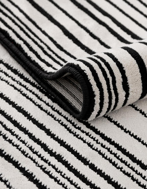 Black and White 7' 1 x 10' Milano Rectangle Area Rug 100% Polyester with Cotton Backing Modern Contemporary Carpet for Home Decor Interior Design for Sale at Rug Engine