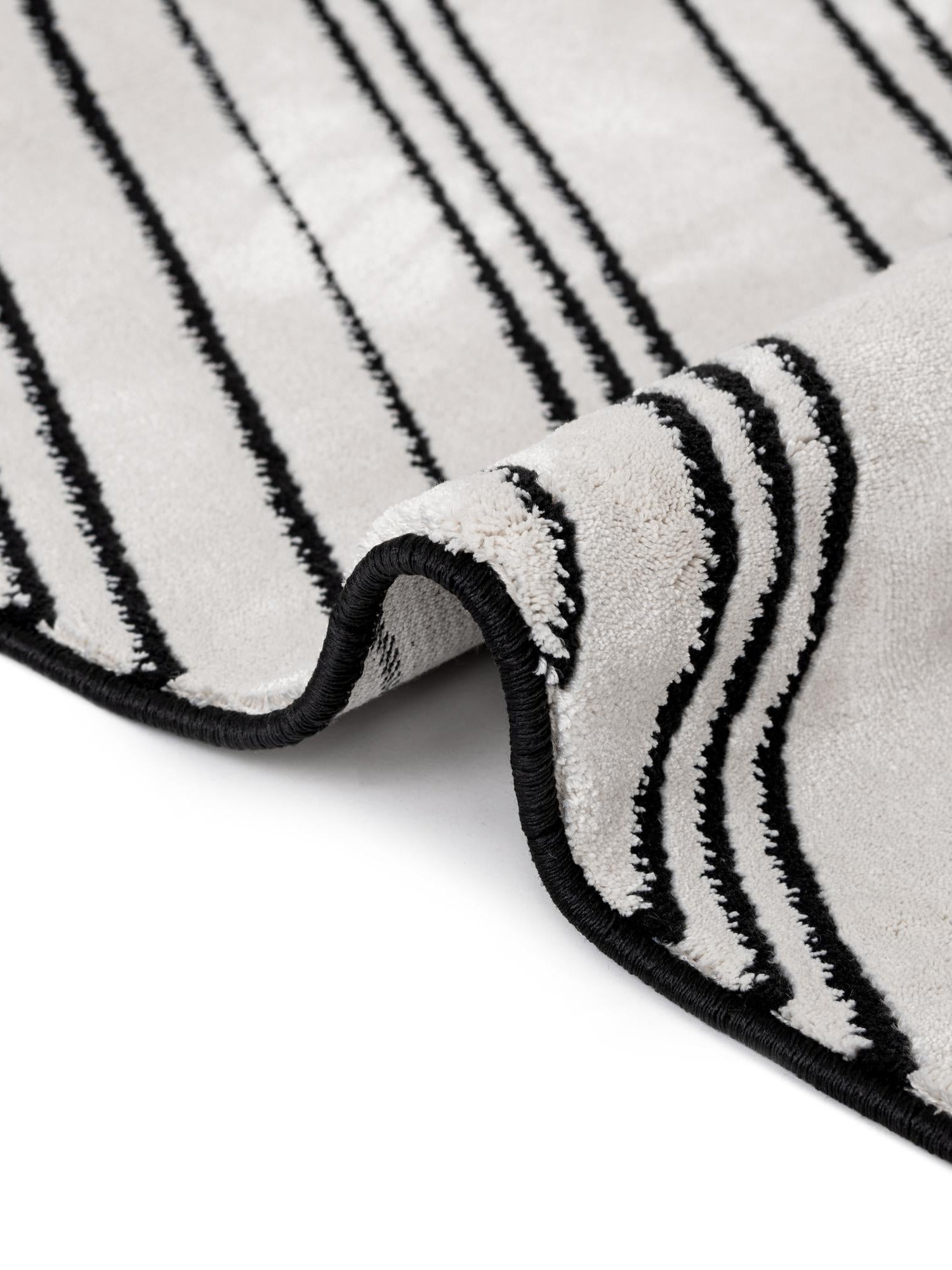 Black and White 7' 1 x 10' Milano Rectangle Area Rug 100% Polyester with Cotton Backing Modern Contemporary Carpet for Home Decor Interior Design for Sale at Rug Engine