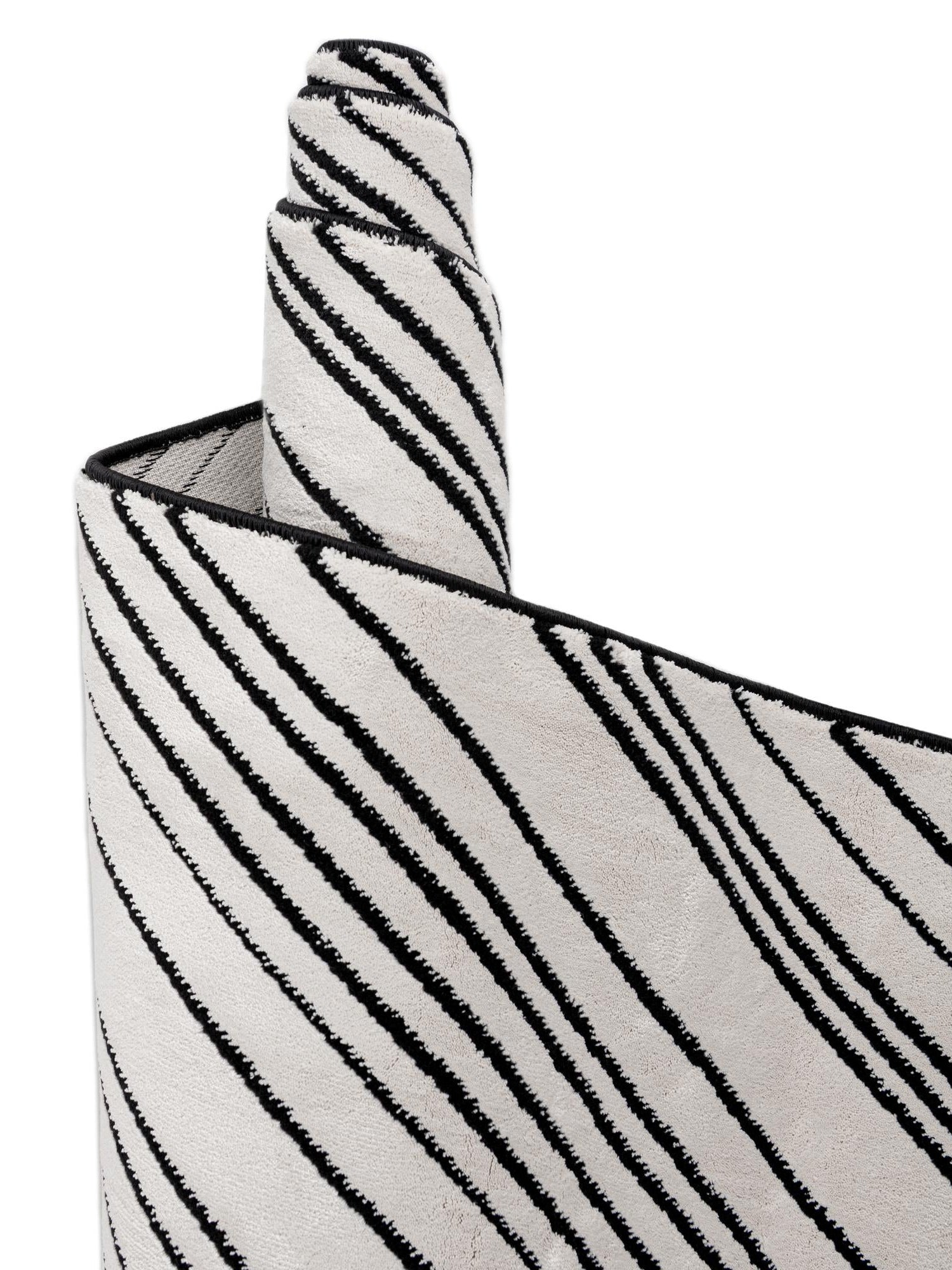 Black and White 6' 1 x 9' Milano Rectangle Area Rug 100% Polyester with Cotton Backing Modern Contemporary Carpet for Home Decor Interior Design for Sale at Rug Engine