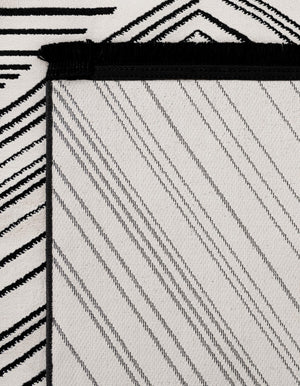 Black and White 2' x 8' Milano Runner Area Rug 100% Polyester with Cotton Backing Modern Contemporary Carpet for Home Decor Interior Design for Sale at Rug Engine