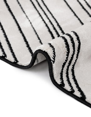Black and White 2' x 8' Milano Runner Area Rug 100% Polyester with Cotton Backing Modern Contemporary Carpet for Home Decor Interior Design for Sale at Rug Engine