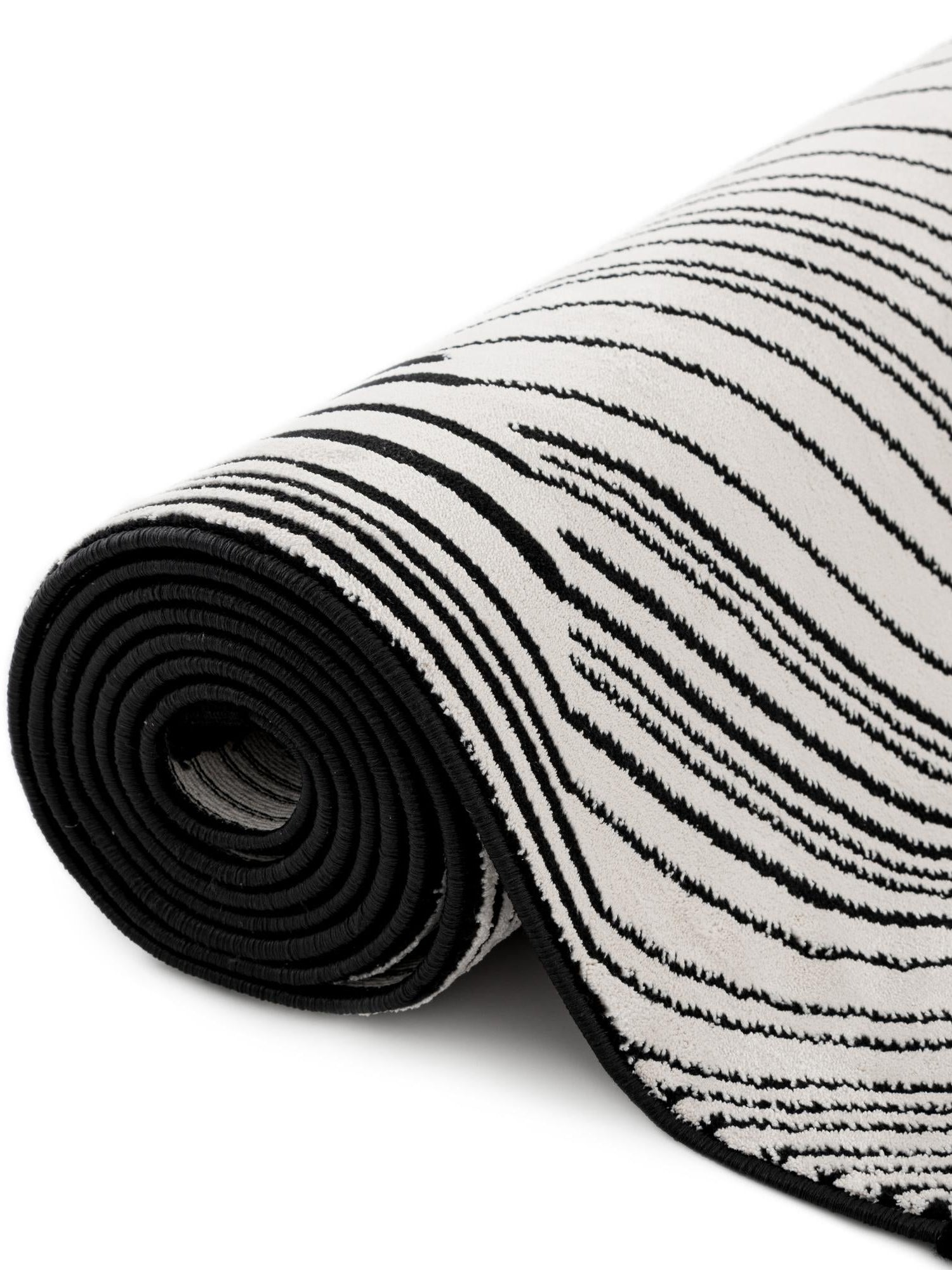 Black and White 2' x 8' Milano Runner Area Rug 100% Polyester with Cotton Backing Modern Contemporary Carpet for Home Decor Interior Design for Sale at Rug Engine