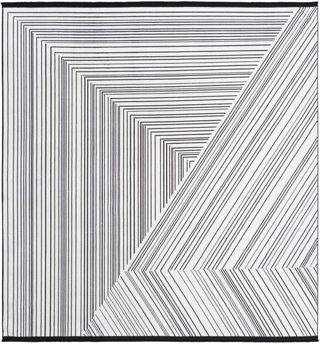 Black and White 7' 10 x 7' 10 Milano Square Area Rug 100% Polyester with Cotton Backing Modern Contemporary Carpet for Home Decor Interior Design for Sale at Rug Engine