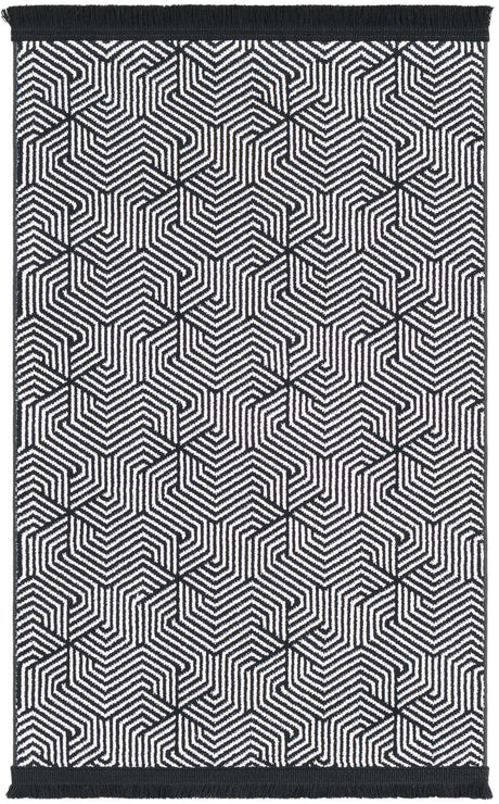 Black and White 2' x 3' 1 Milano Rectangle Area Rug 100% Polyester with Cotton Backing Modern Contemporary Carpet for Home Decor Interior Design for Sale at Rug Engine