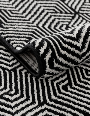 Black and White 7' 1 x 10' Milano Rectangle Area Rug 100% Polyester with Cotton Backing Modern Contemporary Carpet for Home Decor Interior Design for Sale at Rug Engine