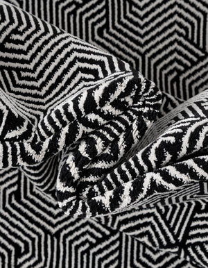 Black and White 4' 1 x 6' 1 Milano Rectangle Area Rug 100% Polyester with Cotton Backing Modern Contemporary Carpet for Home Decor Interior Design for Sale at Rug Engine