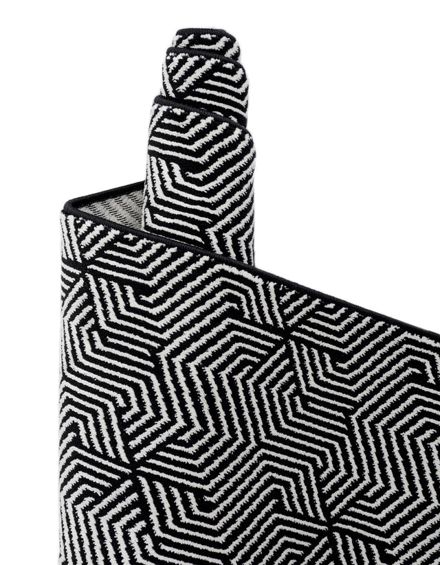 Black and White 6' 1 x 9' Milano Rectangle Area Rug 100% Polyester with Cotton Backing Modern Contemporary Carpet for Home Decor Interior Design for Sale at Rug Engine
