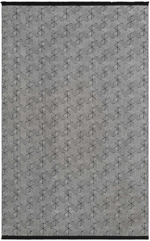 Black and White 5' 3 x 8' Milano Rectangle Area Rug 100% Polyester with Cotton Backing Modern Contemporary Carpet for Home Decor Interior Design for Sale at Rug Engine