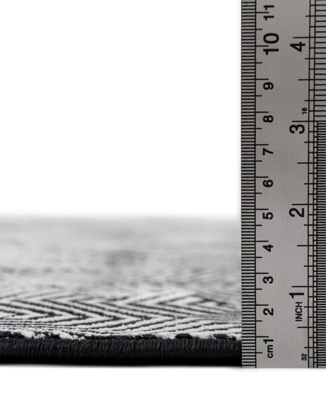 Black and White 2' x 6' 1 Milano Runner Area Rug 100% Polyester with Cotton Backing Modern Contemporary Carpet for Home Decor Interior Design for Sale at Rug Engine