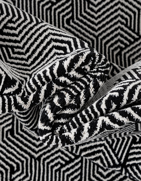 Black and White 2' 7 x 12' Milano Runner Area Rug 100% Polyester with Cotton Backing Modern Contemporary Carpet for Home Decor Interior Design for Sale at Rug Engine