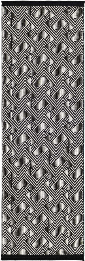 Black and White 2' x 6' 1 Milano Runner Area Rug 100% Polyester with Cotton Backing Modern Contemporary Carpet for Home Decor Interior Design for Sale at Rug Engine