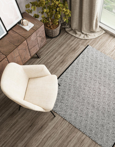 Black and White 7' 10 x 7' 10 Milano Square Area Rug 100% Polyester with Cotton Backing Modern Contemporary Carpet for Home Decor Interior Design for Sale at Rug Engine