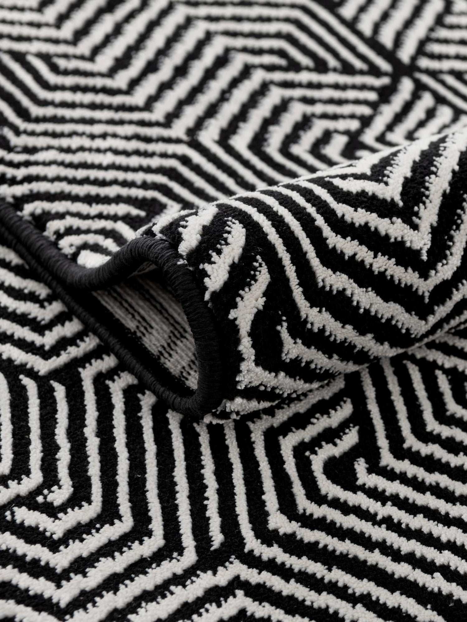 Black and White 10' x 10' Milano Square Area Rug 100% Polyester with Cotton Backing Modern Contemporary Carpet for Home Decor Interior Design for Sale at Rug Engine
