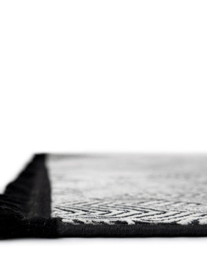 Black and White 10' x 10' Milano Square Area Rug 100% Polyester with Cotton Backing Modern Contemporary Carpet for Home Decor Interior Design for Sale at Rug Engine