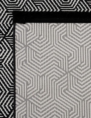 Black and White 7' 10 x 7' 10 Milano Square Area Rug 100% Polyester with Cotton Backing Modern Contemporary Carpet for Home Decor Interior Design for Sale at Rug Engine