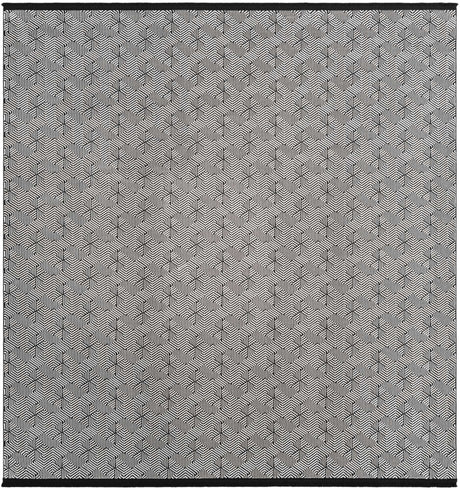 Black and White 7' 10 x 7' 10 Milano Square Area Rug 100% Polyester with Cotton Backing Modern Contemporary Carpet for Home Decor Interior Design for Sale at Rug Engine