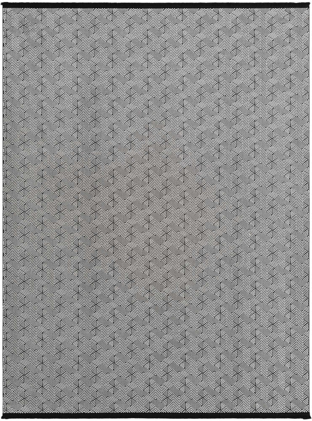 Black and White 7' 10 x 10' Milano Rectangle Area Rug 100% Polyester with Cotton Backing Modern Contemporary Carpet for Home Decor Interior Design for Sale at Rug Engine
