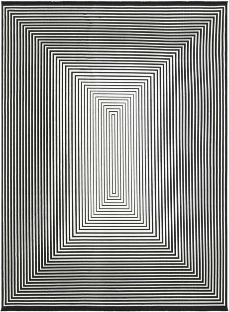 Black and White 9' x 12' Milano Rectangle Area Rug 100% Polyester with Cotton Backing Modern Contemporary Carpet for Home Decor Interior Design for Sale at Rug Engine