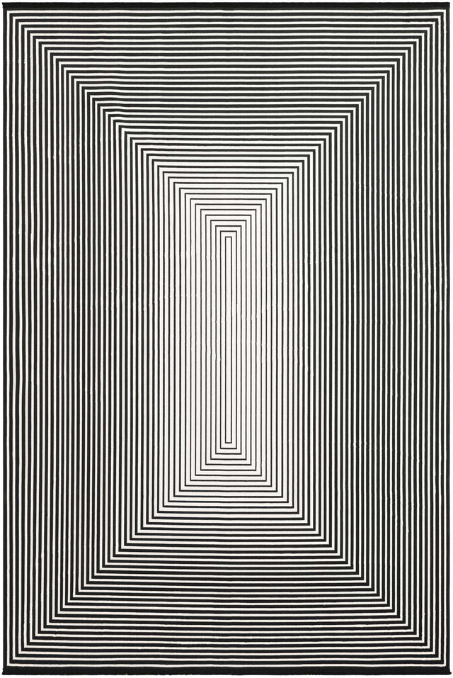 Black and White 10' x 14' 1 Milano Rectangle Area Rug 100% Polyester with Cotton Backing Modern Contemporary Carpet for Home Decor Interior Design for Sale at Rug Engine