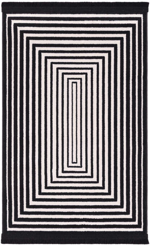 Black and White 2' x 3' 1 Milano Rectangle Area Rug 100% Polyester with Cotton Backing Modern Contemporary Carpet for Home Decor Interior Design for Sale at Rug Engine