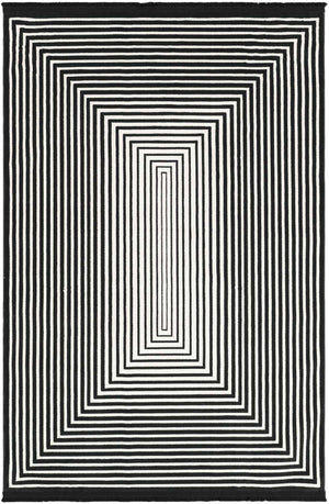 Black and White 4' 1 x 6' 1 Milano Rectangle Area Rug 100% Polyester with Cotton Backing Modern Contemporary Carpet for Home Decor Interior Design for Sale at Rug Engine