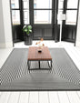 Black and White 4' 1 x 6' 1 Milano Rectangle Area Rug 100% Polyester with Cotton Backing Modern Contemporary Carpet for Home Decor Interior Design for Sale at Rug Engine
