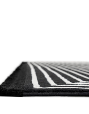 Black and White 4' 1 x 6' 1 Milano Rectangle Area Rug 100% Polyester with Cotton Backing Modern Contemporary Carpet for Home Decor Interior Design for Sale at Rug Engine