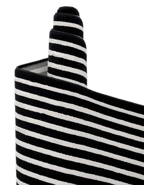Black and White 5' 3 x 8' Milano Rectangle Area Rug 100% Polyester with Cotton Backing Modern Contemporary Carpet for Home Decor Interior Design for Sale at Rug Engine