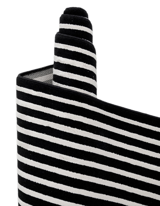 Black and White 5' 3 x 8' Milano Rectangle Area Rug 100% Polyester with Cotton Backing Modern Contemporary Carpet for Home Decor Interior Design for Sale at Rug Engine