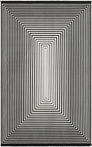 Black and White 5' 3 x 8' Milano Rectangle Area Rug 100% Polyester with Cotton Backing Modern Contemporary Carpet for Home Decor Interior Design for Sale at Rug Engine