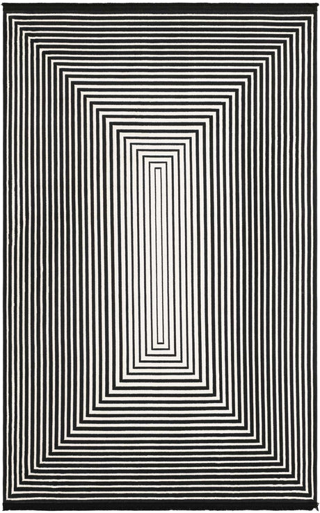 Black and White 5' 3 x 8' Milano Rectangle Area Rug 100% Polyester with Cotton Backing Modern Contemporary Carpet for Home Decor Interior Design for Sale at Rug Engine
