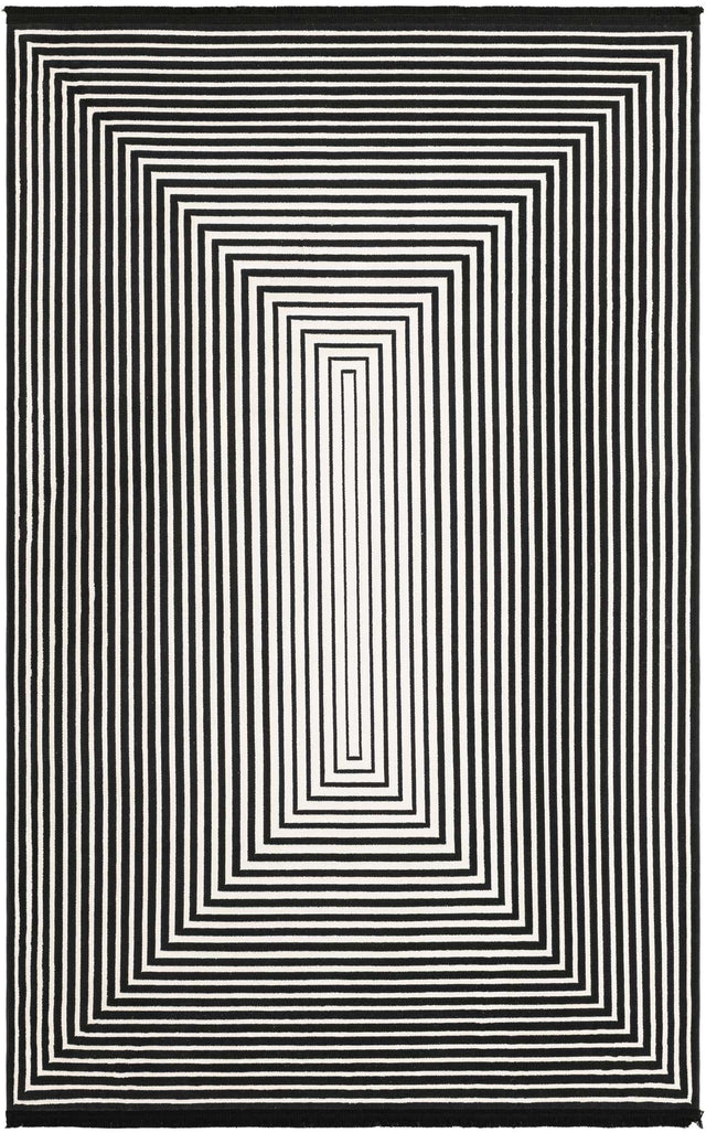Black and White 5' 3 x 8' Milano Rectangle Area Rug 100% Polyester with Cotton Backing Modern Contemporary Carpet for Home Decor Interior Design for Sale at Rug Engine