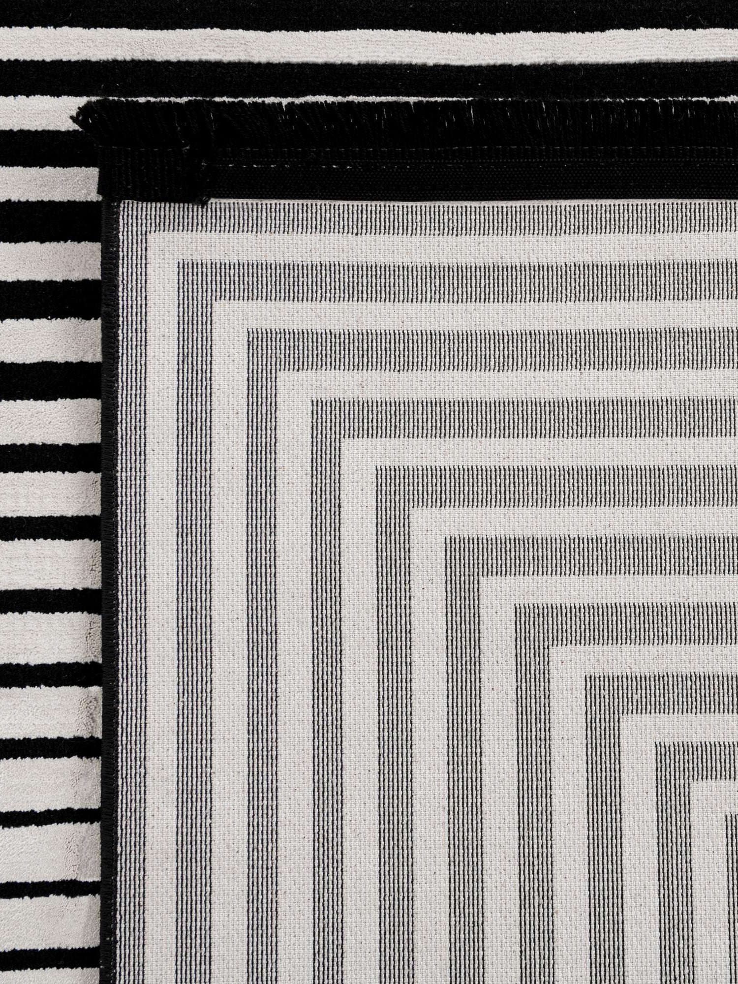 Black and White 2' x 6' 1 Milano Runner Area Rug 100% Polyester with Cotton Backing Modern Contemporary Carpet for Home Decor Interior Design for Sale at Rug Engine