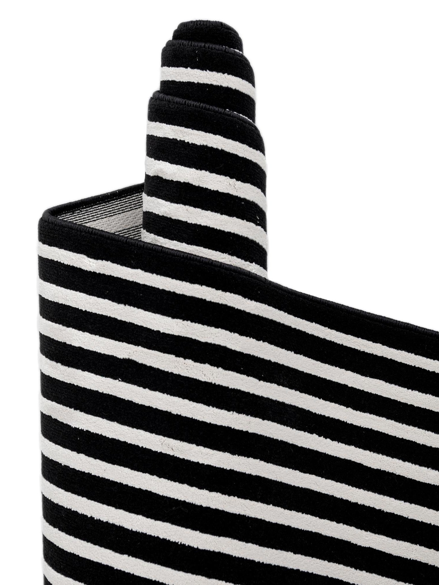 Black and White 2' x 6' 1 Milano Runner Area Rug 100% Polyester with Cotton Backing Modern Contemporary Carpet for Home Decor Interior Design for Sale at Rug Engine