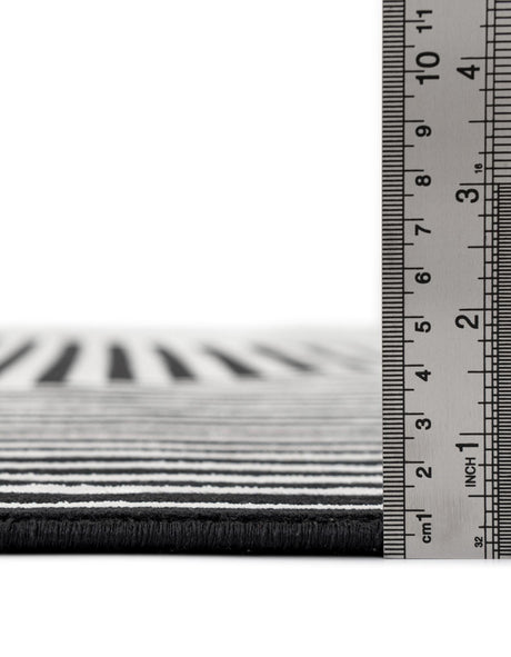 Black and White 10' x 10' Milano Square Area Rug 100% Polyester with Cotton Backing Modern Contemporary Carpet for Home Decor Interior Design for Sale at Rug Engine