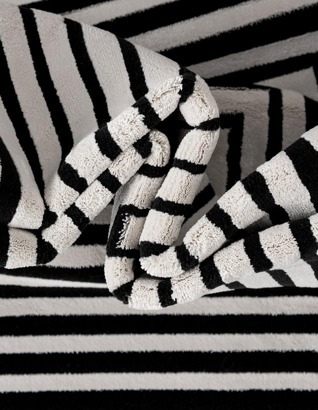 Black and White 10' x 10' Milano Square Area Rug 100% Polyester with Cotton Backing Modern Contemporary Carpet for Home Decor Interior Design for Sale at Rug Engine