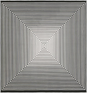 Black and White 7' 10 x 7' 10 Milano Square Area Rug 100% Polyester with Cotton Backing Modern Contemporary Carpet for Home Decor Interior Design for Sale at Rug Engine