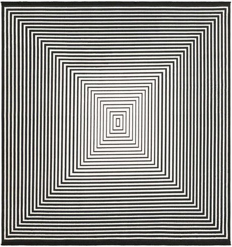 Black and White 7' 10 x 7' 10 Milano Square Area Rug 100% Polyester with Cotton Backing Modern Contemporary Carpet for Home Decor Interior Design for Sale at Rug Engine